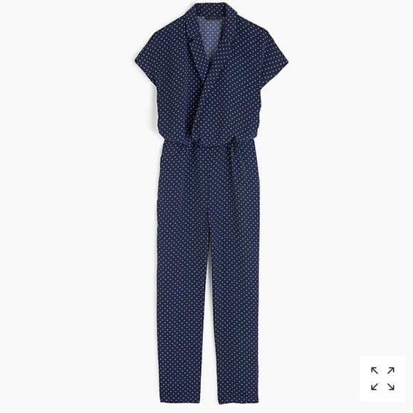 J. Crew Pants - J. Crew pindot navy jumpsuit NWT
